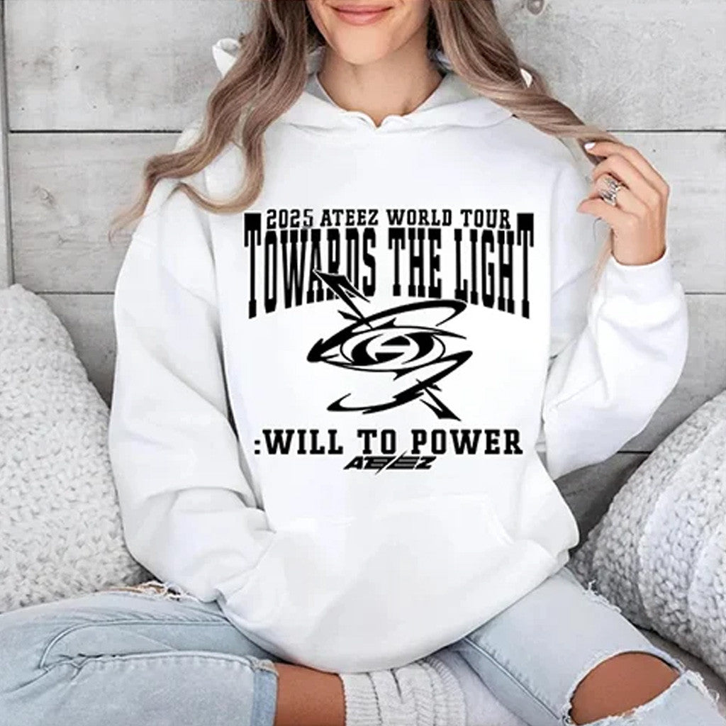 Ateez Merch 2025 ATEEZ World Tour Towards The Light Will To Power Design Hoodie Friends Gifts