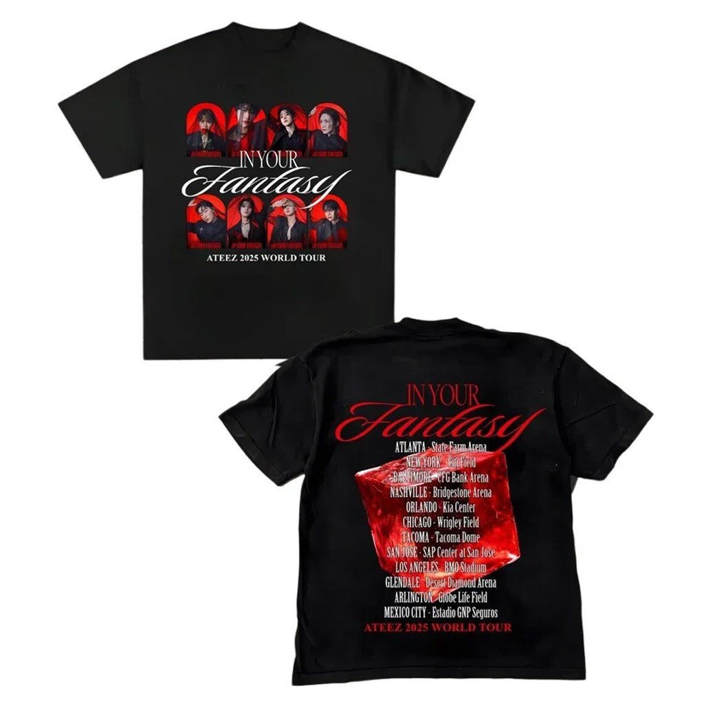 Ateez Merch 2025 World US Tour 'In Your Fantasy' Concept Photo T-Shirt Fans Gift Ideas