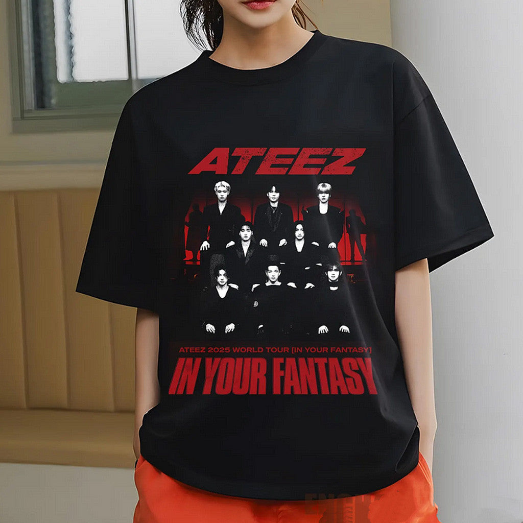 Ateez Merch Ateez 2025 World Tour In Your Fantasy Tour Photo Logo T-Shirt Fans Gift Ideas Ateez Merch Ateez 2025 World Tour In Your Fantasy Tour Photo Logo T-Shirt Fans Gift Ideas