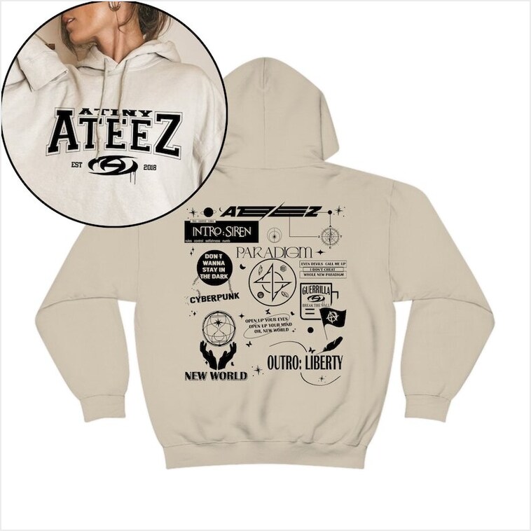 Ateez Paradigm Track List Album Hoodie Ateez Break The Wall Gifts For Friends Merch Clothing Ateez Paradigm Track List Album Hoodie Ateez Break The Wall Gifts For Friends Merch Clothing