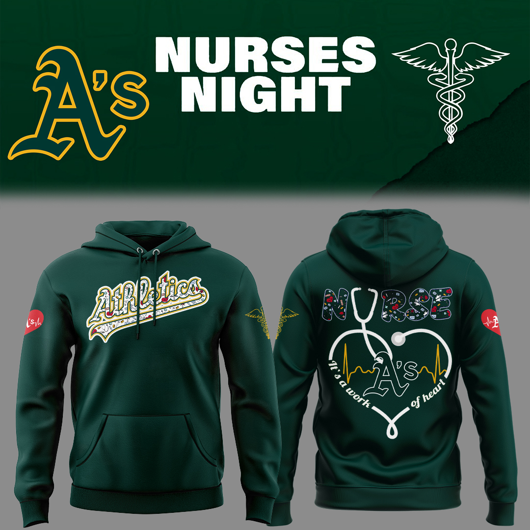 Athletics Baseball Nurses Night Green Hoodie Gifts For Baseball Players Baseball Gifts Ideas