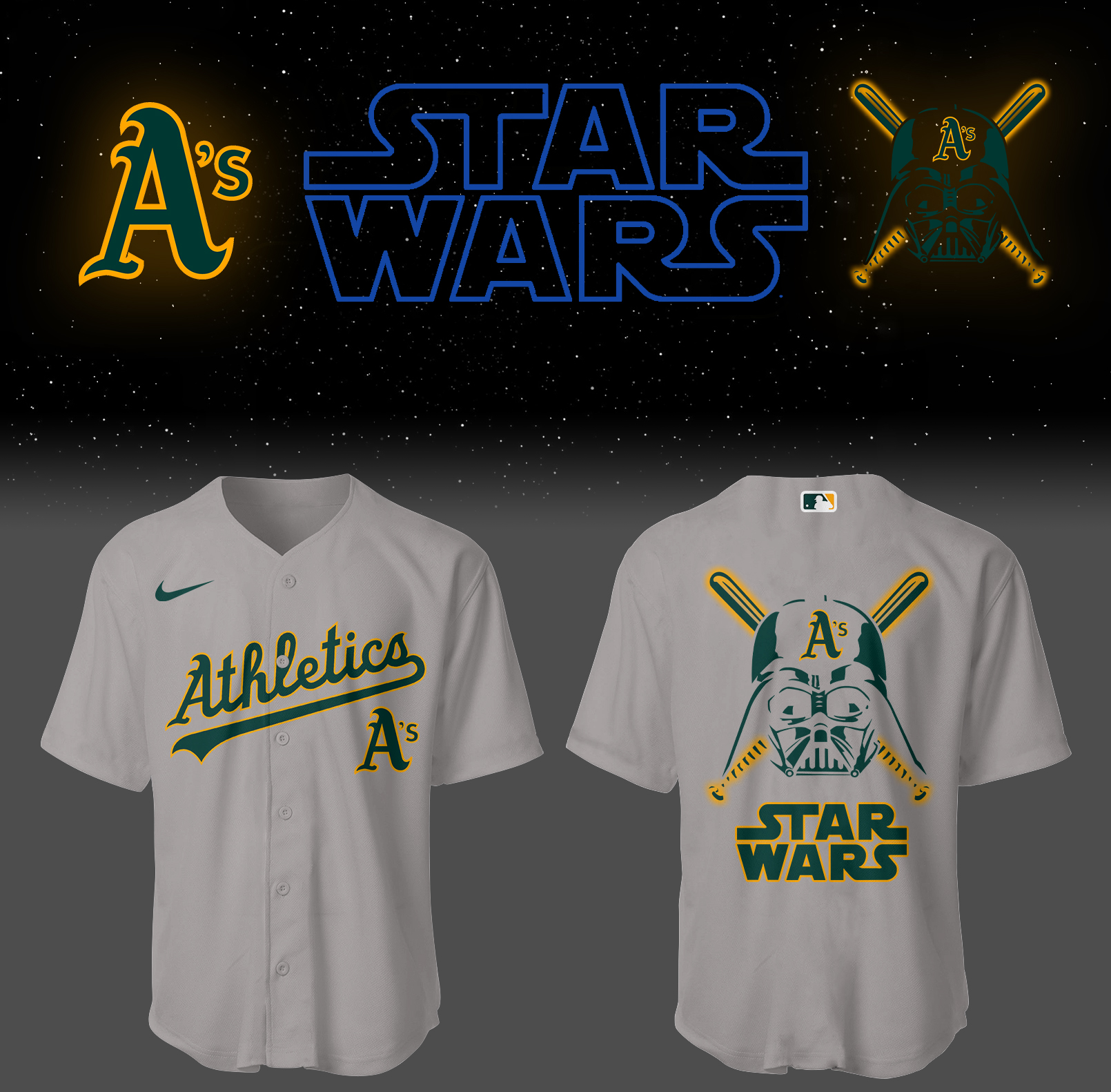 Athletics Jays Baseball 2025 Athletics x Star Wars Grey Jersey Best Baseball Gifts Ideas