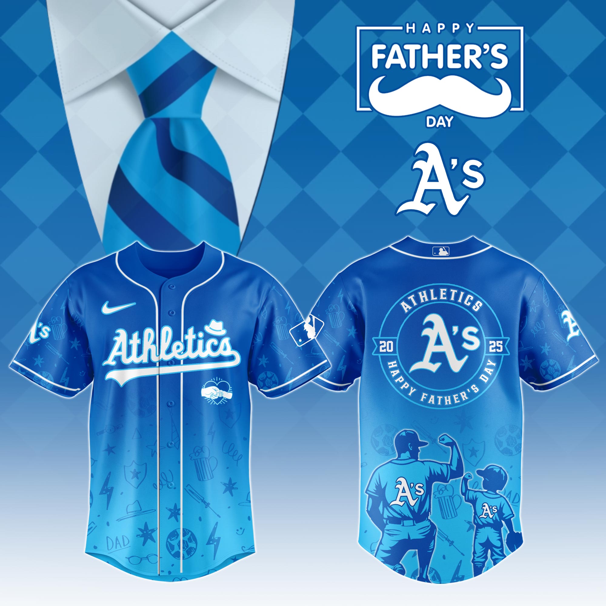 Athletics Special Father's Day Jersey Gift For Baseball Lovers