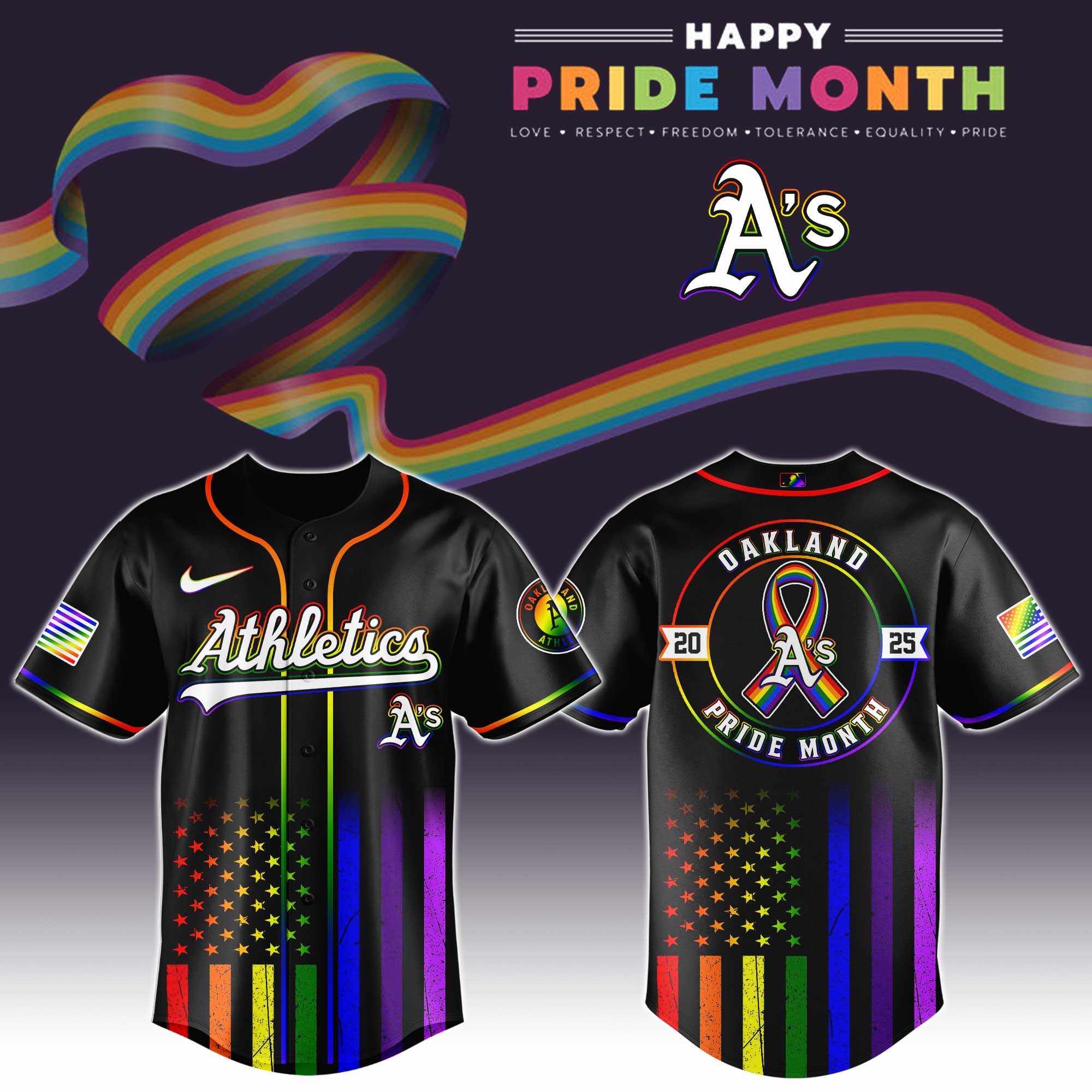 Athletics Special Pride Month Jersey Unique Baseball Gifts