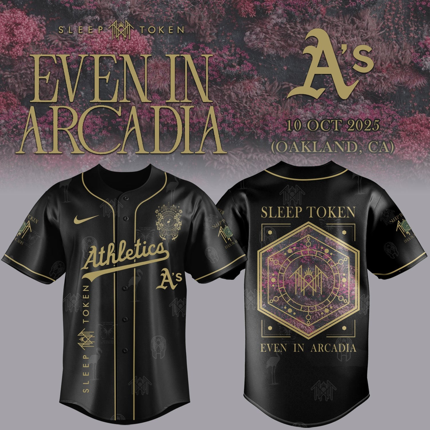 Athletics x Sleep Token Even in Arcadia Tour Jersey Baseball Gifts For Music Fans