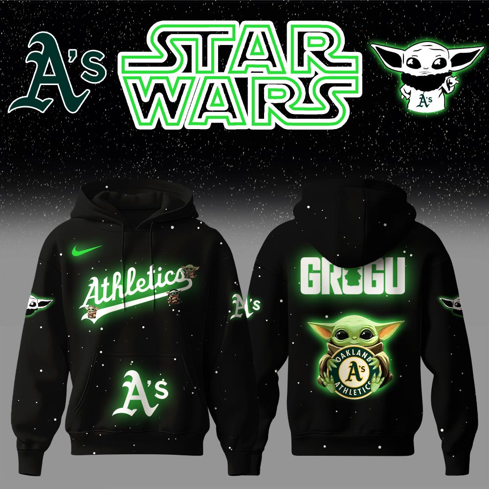 Athletics x Stars Wars Baby Yoda Game Night Hoodie Gifts For Baseball Players