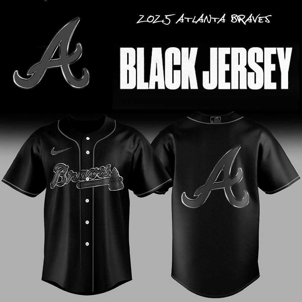 Atlanta Braves Back In Black Limited Edition Baseball Jersey Cool Baseball Gifts