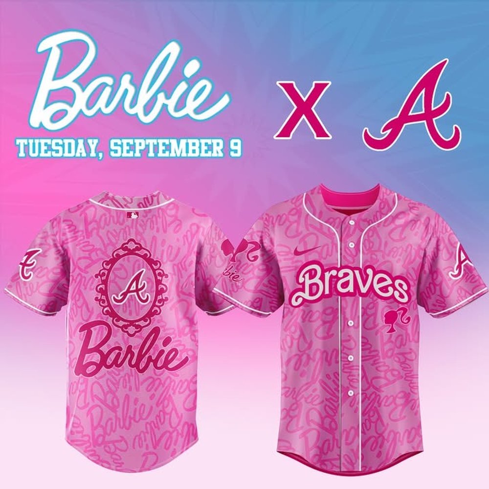 Atlanta Braves Barbie Limited Edition Jersey 2025 Braves Merch Gift Ideas For Baseball Players