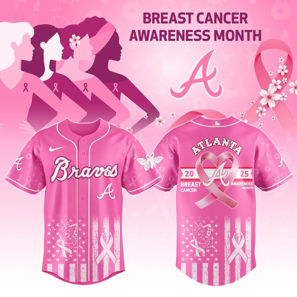 Atlanta Braves Breast Cancer Awareness Month Jersey 2025 Pink MLB Merch Braves Fan Gifts