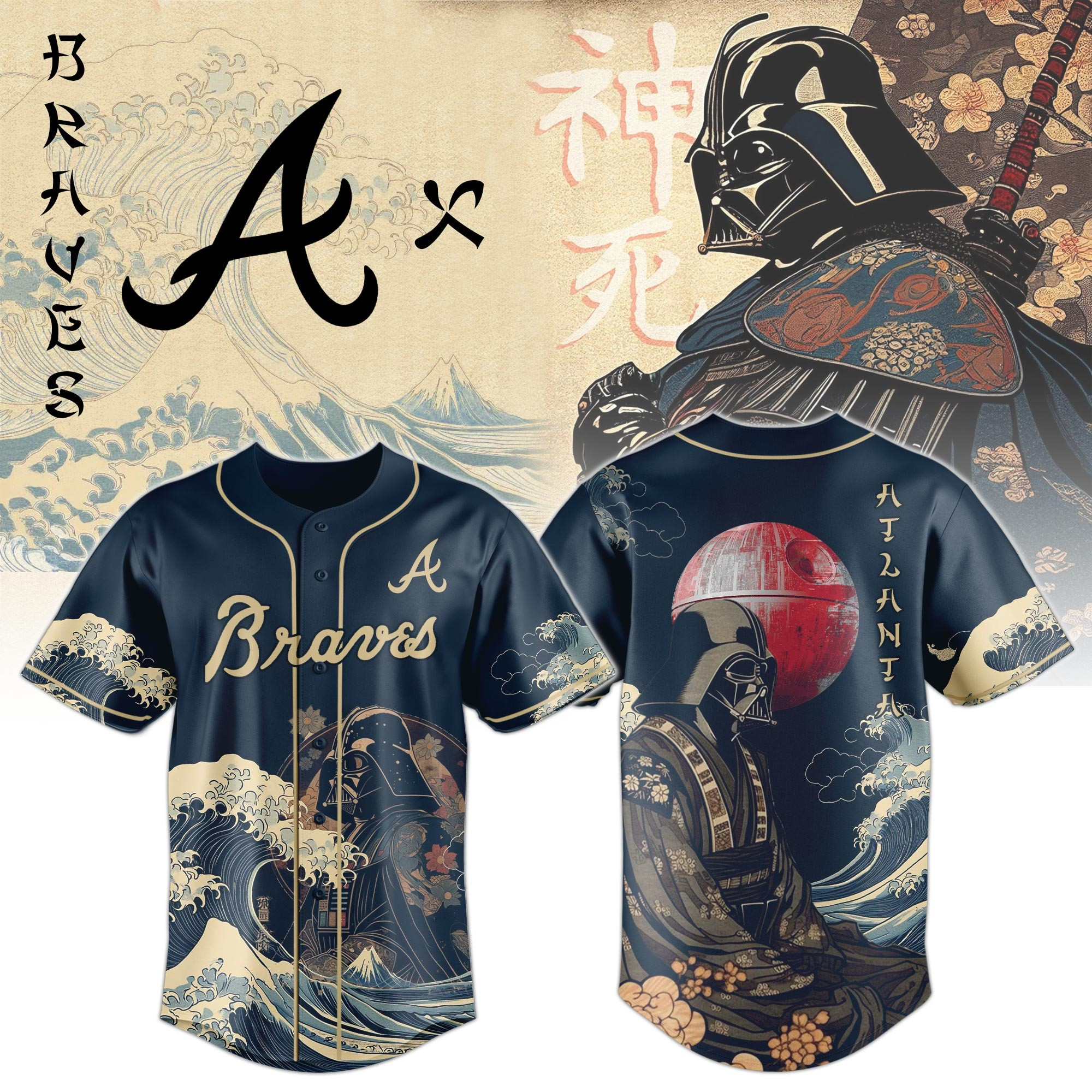 Atlanta Braves Darth Vader MLB Baseball Jersey Japan 2025 Best Gift For Braves Fans