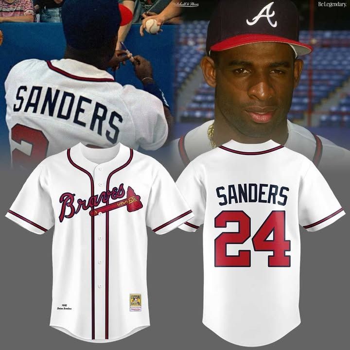Atlanta Braves Deion Sanders Jersey Number 24 Gift For Fans