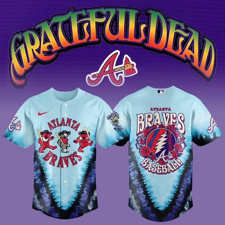 Atlanta Braves Grateful Dead 60Th Anniversary Jersey Braves Merch Best Baseball Coach Gift Ideas