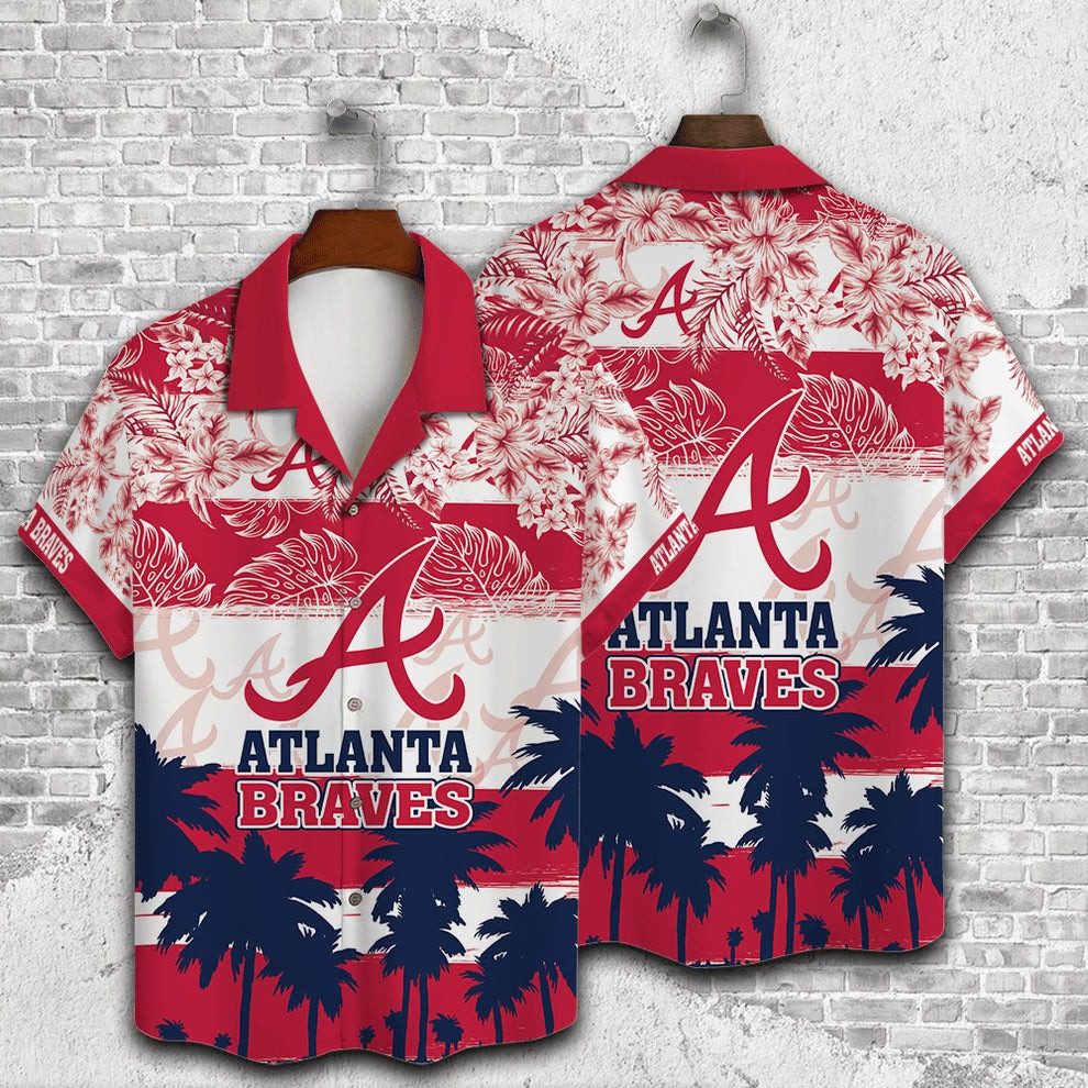Atlanta Braves Hawaiian Shirt Palm Aloha Shirt Clothing Unique Atlanta Braves Gifts