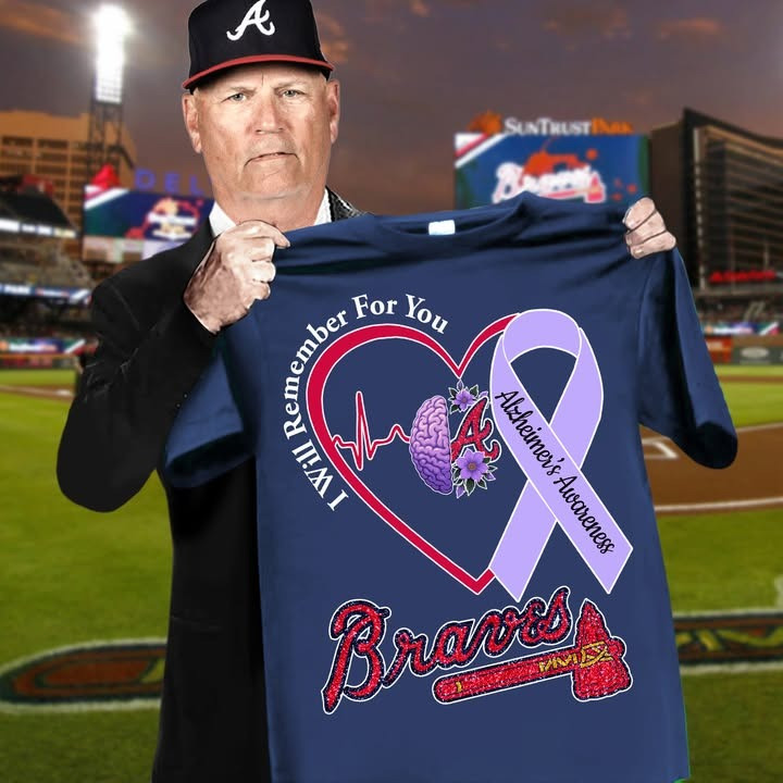 Atlanta Braves I Will Remember For You Alzheimer's Awareness Shirt Purple Ribbon Fan Merch