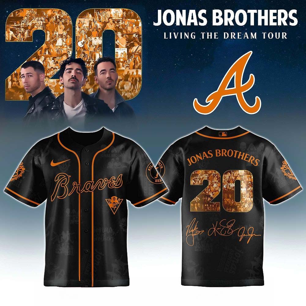 Atlanta Braves Jonas Brothers Living The Dream Tour 2025 Jersey Best Gift For Baseball Fans