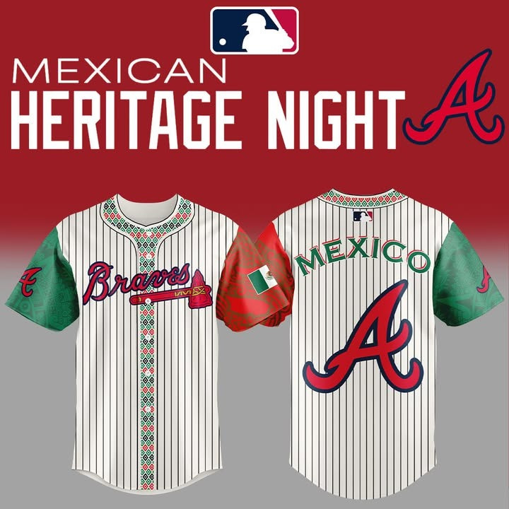 Atlanta Braves Mexican Heritage Night Jersey MLB Gifts For Braves Baseball Fans Mexicans