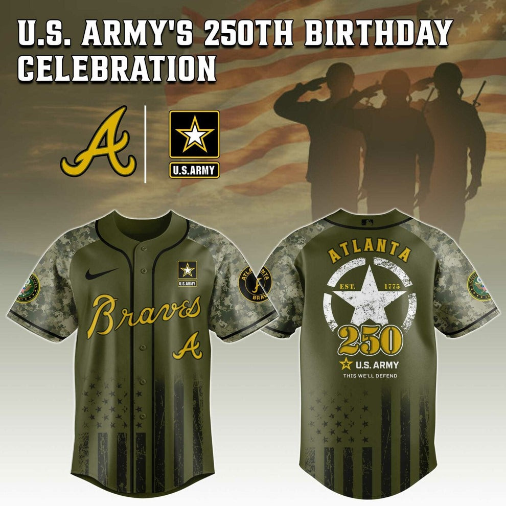 Atlanta Braves MLB x 250Th Anniversary U.S. Army Jersey Military Veteran Gifts For Army man