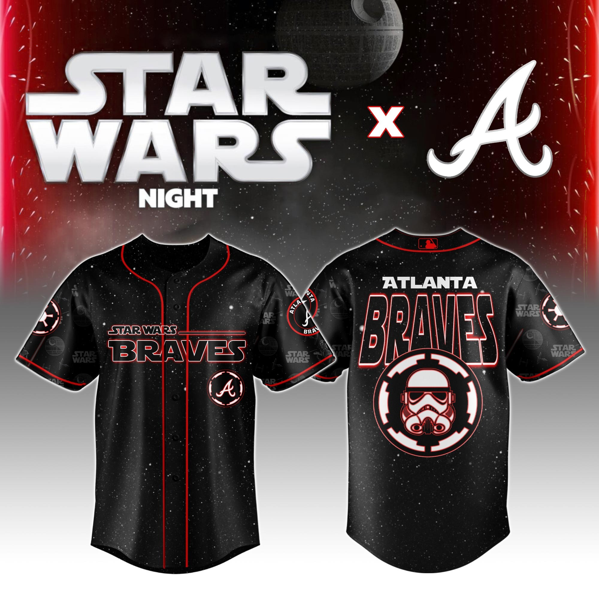 Atlanta Braves MLB x Star Wars Night Jersey 2025 Best Gifts For Baseball Fans