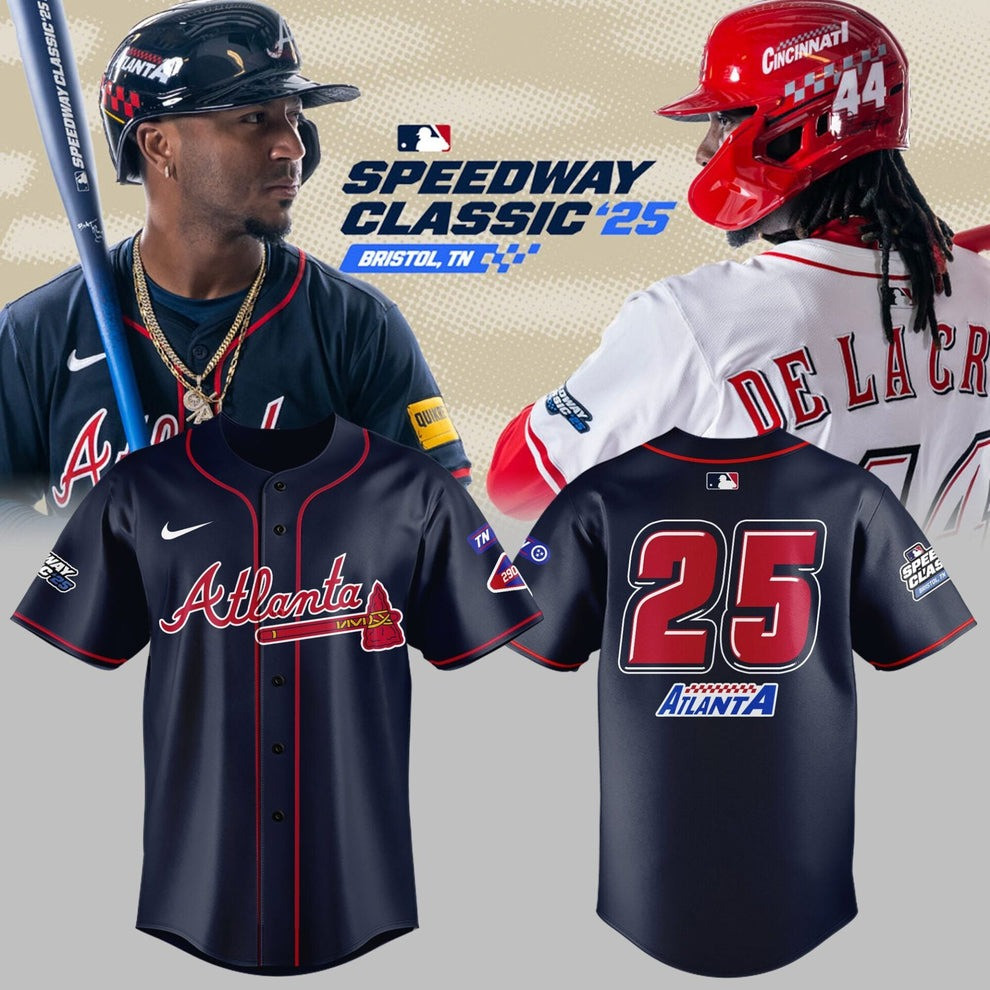 Atlanta Braves Nike MLB Speedway Classic '25 Jersey 2025 Baseball Fan Merch Gifts For Him