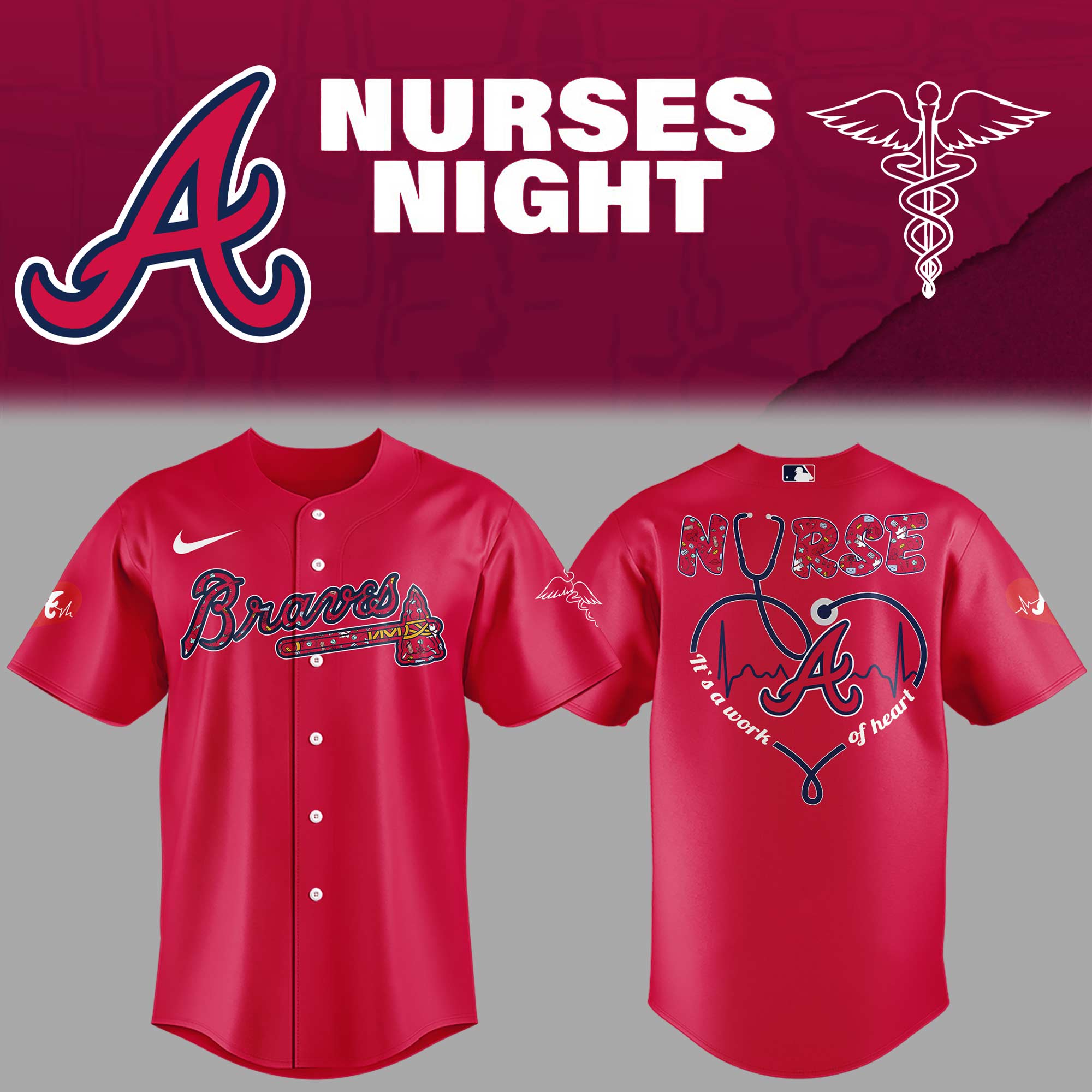 Atlanta Braves Nurses Night Jersey Gift Ideas For Baseball Players
