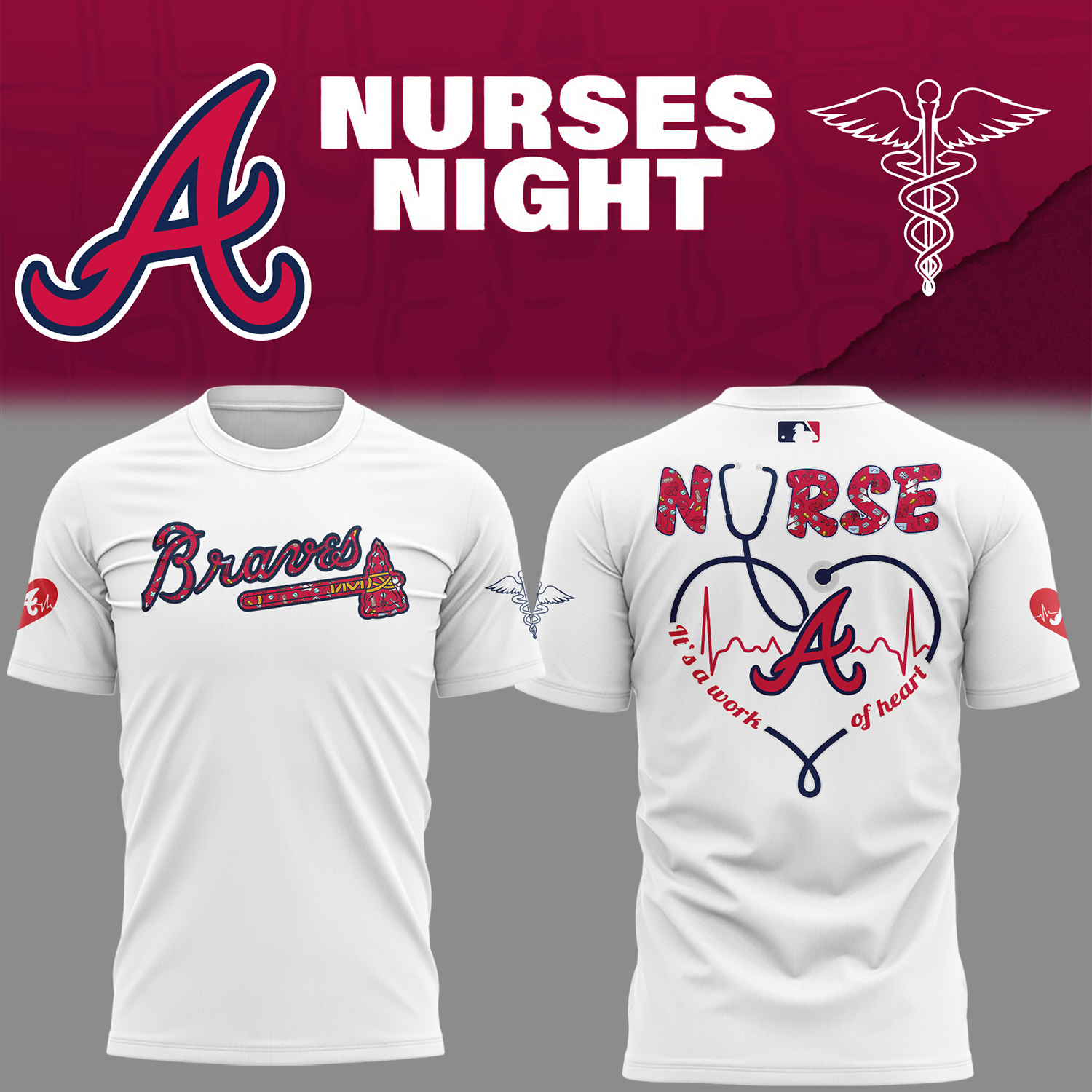Atlanta Braves Nurses Night T-Shirt Gifts For Baseball Fans
