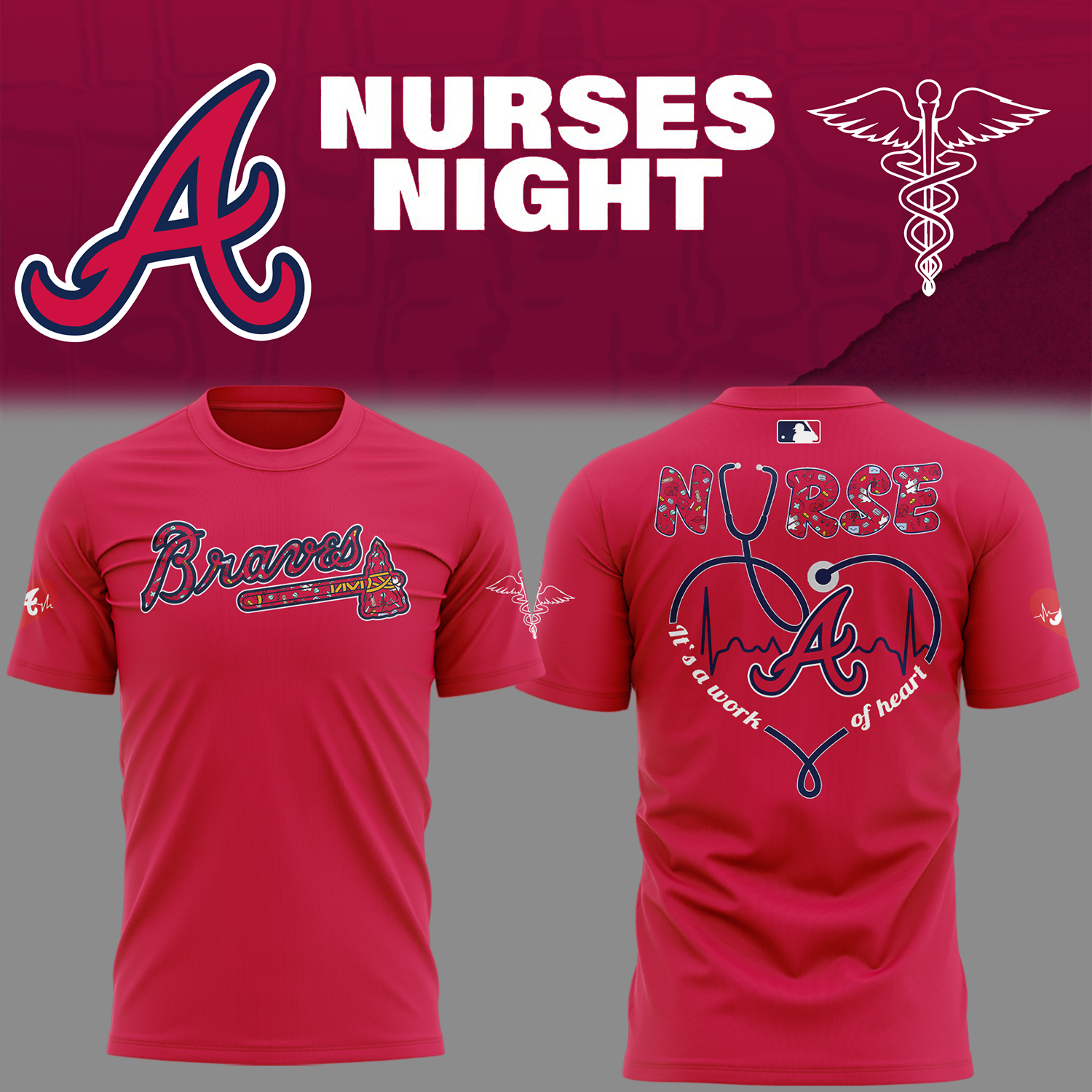 Atlanta Braves Nurses Night T-Shirt Unique Baseball Gifts