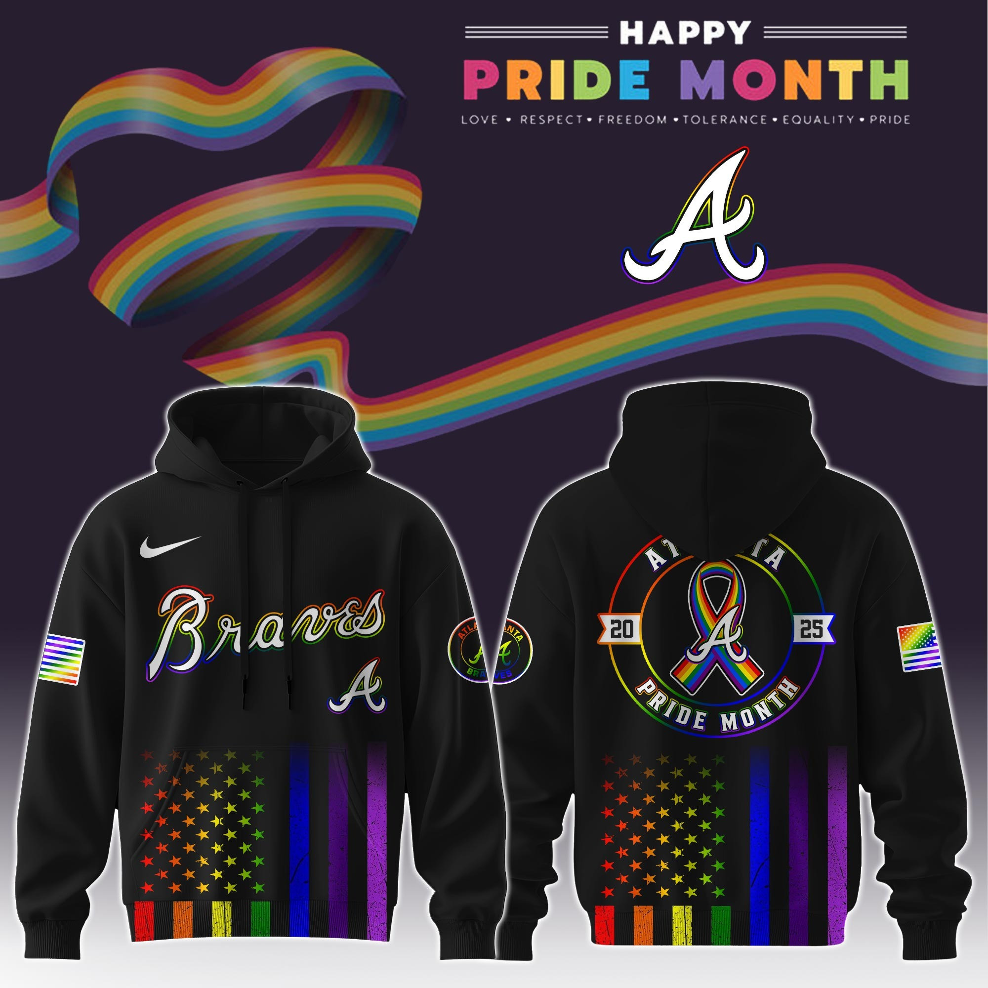 Atlanta Braves Special Pride Month Limited Edition Hoodie Cool Baseball Gifts