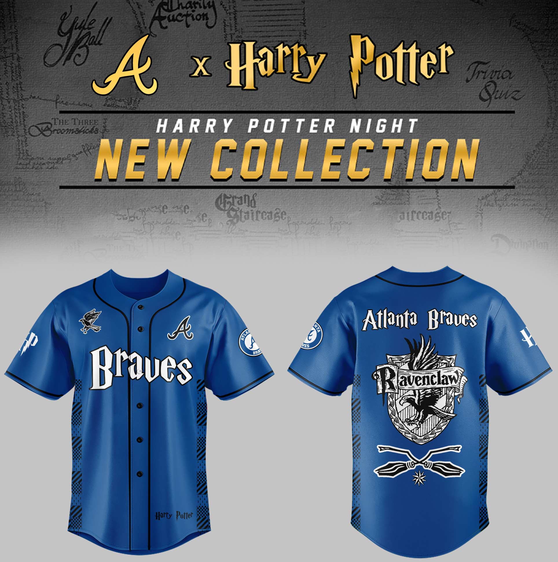 Atlanta Braves x Harry Potter Night Ravenclaw House Jersey Gifts For Baseball Fans