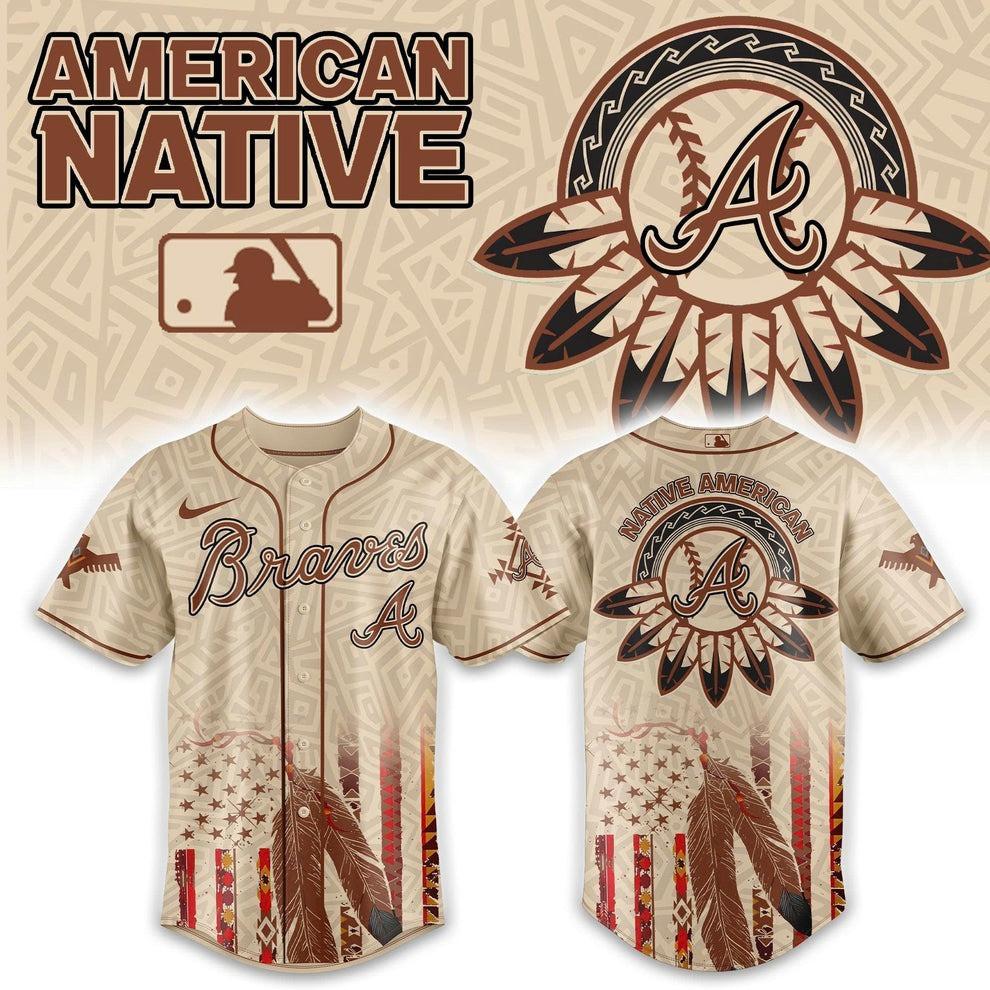 Atlanta Braves x Native American Heritage 2025 Baseball Jersey Braves Fan Gifts For Dad
