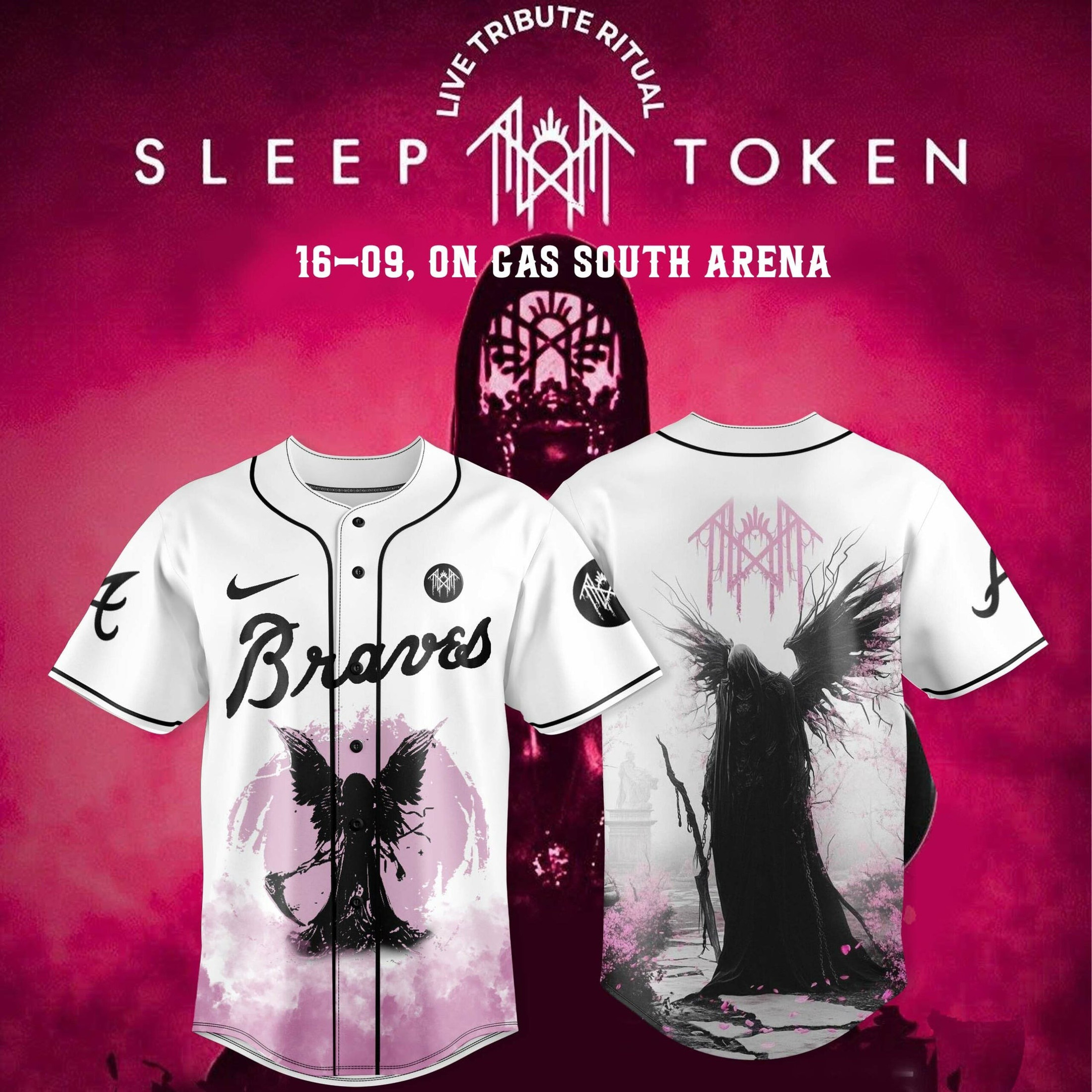Atlanta Braves x Sleep Token Cas South Arena Tour Merch Gifts For Music Enthusiasts