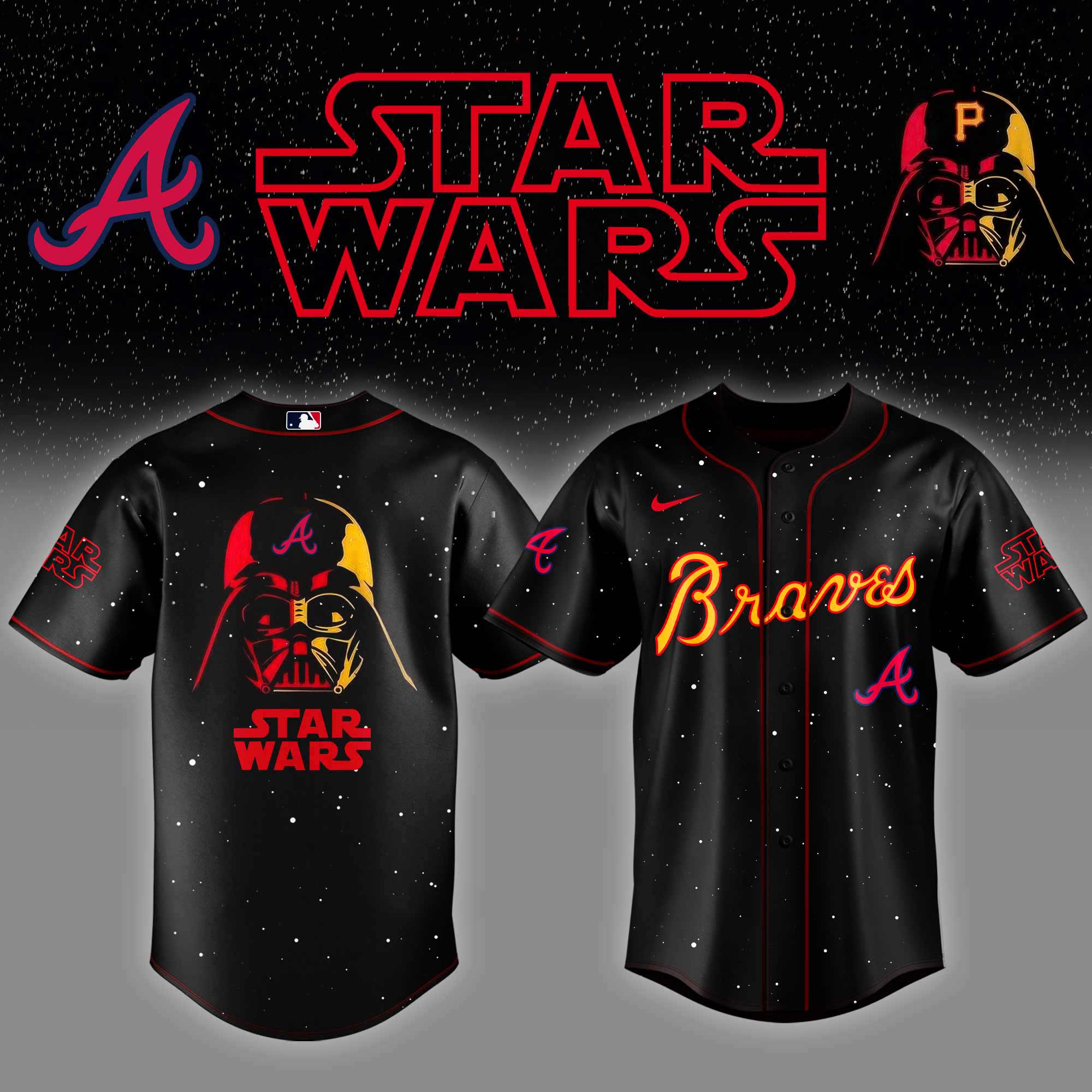 Atlanta Braves x Stars Wars Night Baseball Jersey Gift For Baseball Lover