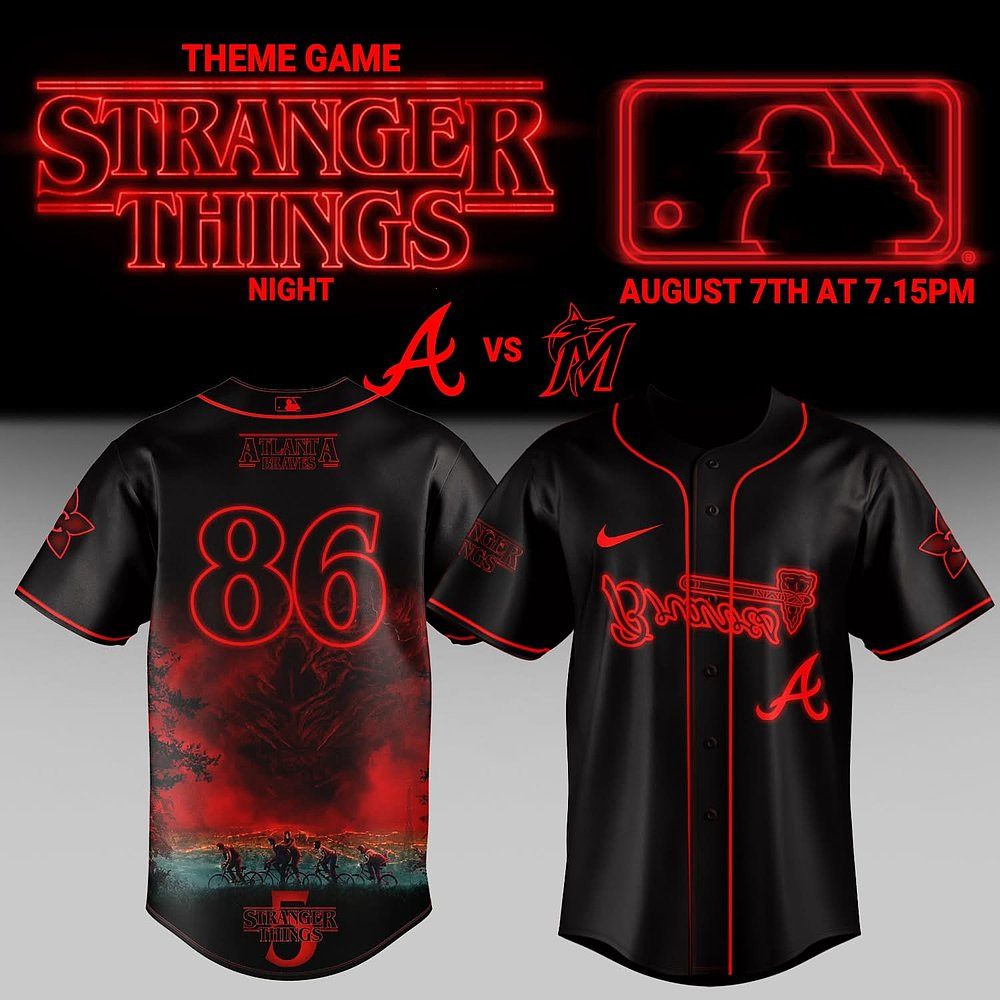 Atlanta Braves x Stranger Things Limited Baseball Jersey
