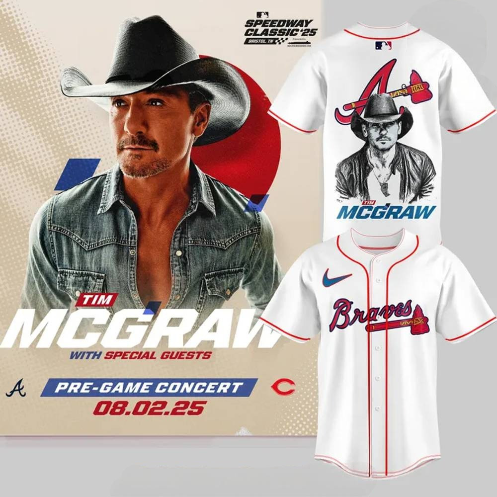 Atlanta Braves x Tim McGraw Baseball Jersey Gifts For Baseball Lovers