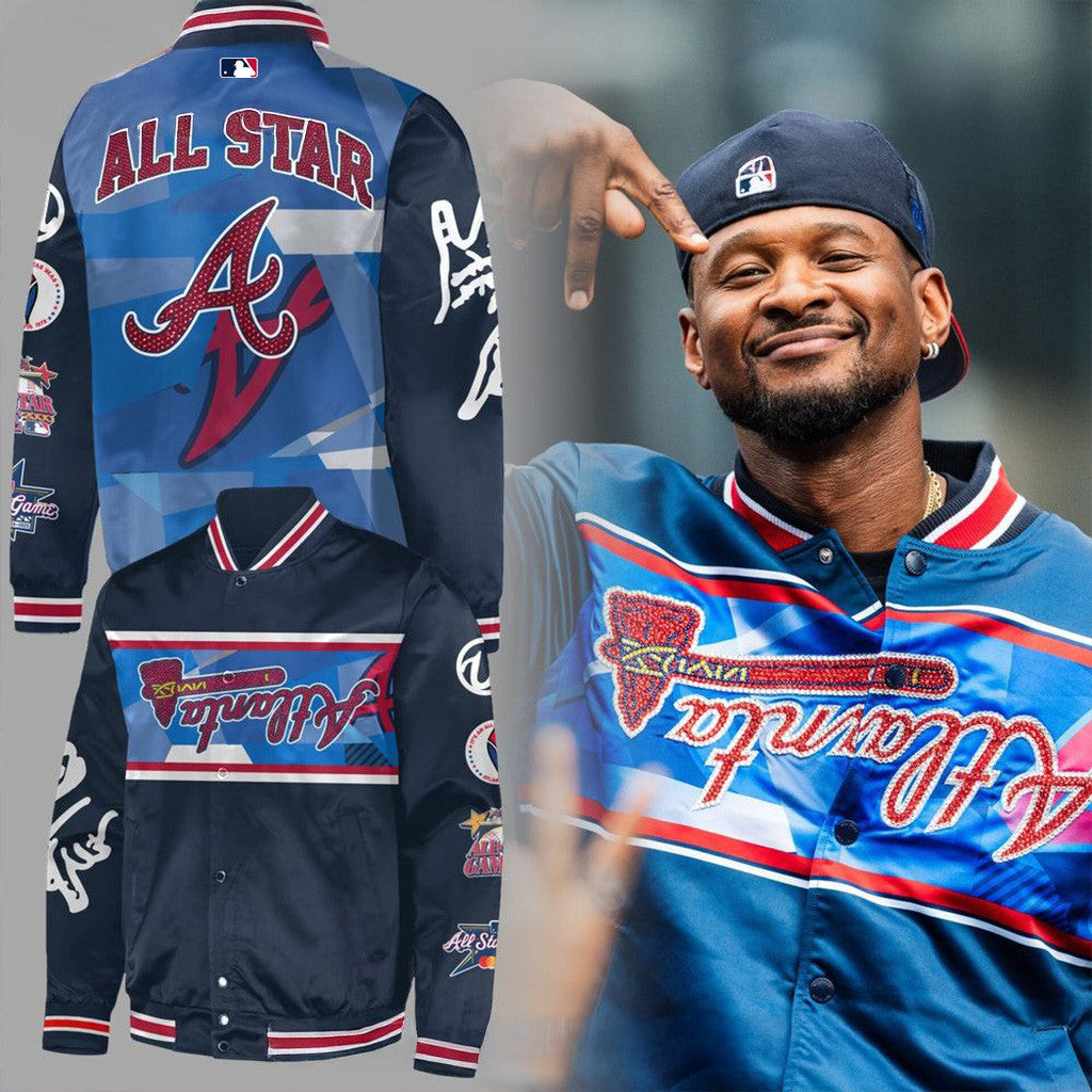 Atlanta Braves X Usher In The House 2025 Baseball Jacket Atlanta Braves Merch Husband Gifts