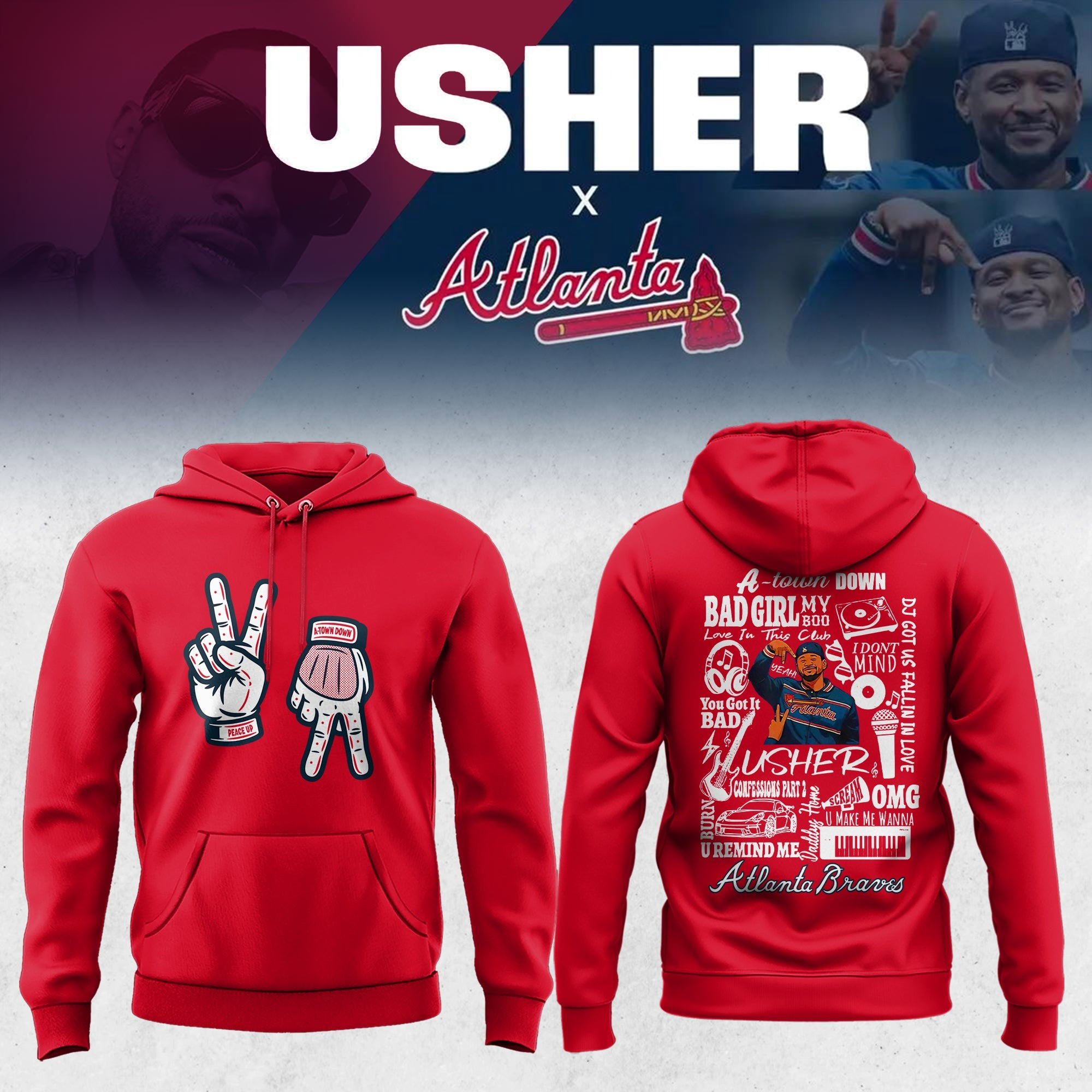 Atlanta Braves x Usher Night 2025 Hoodie Best Gifts For Basketball Fans