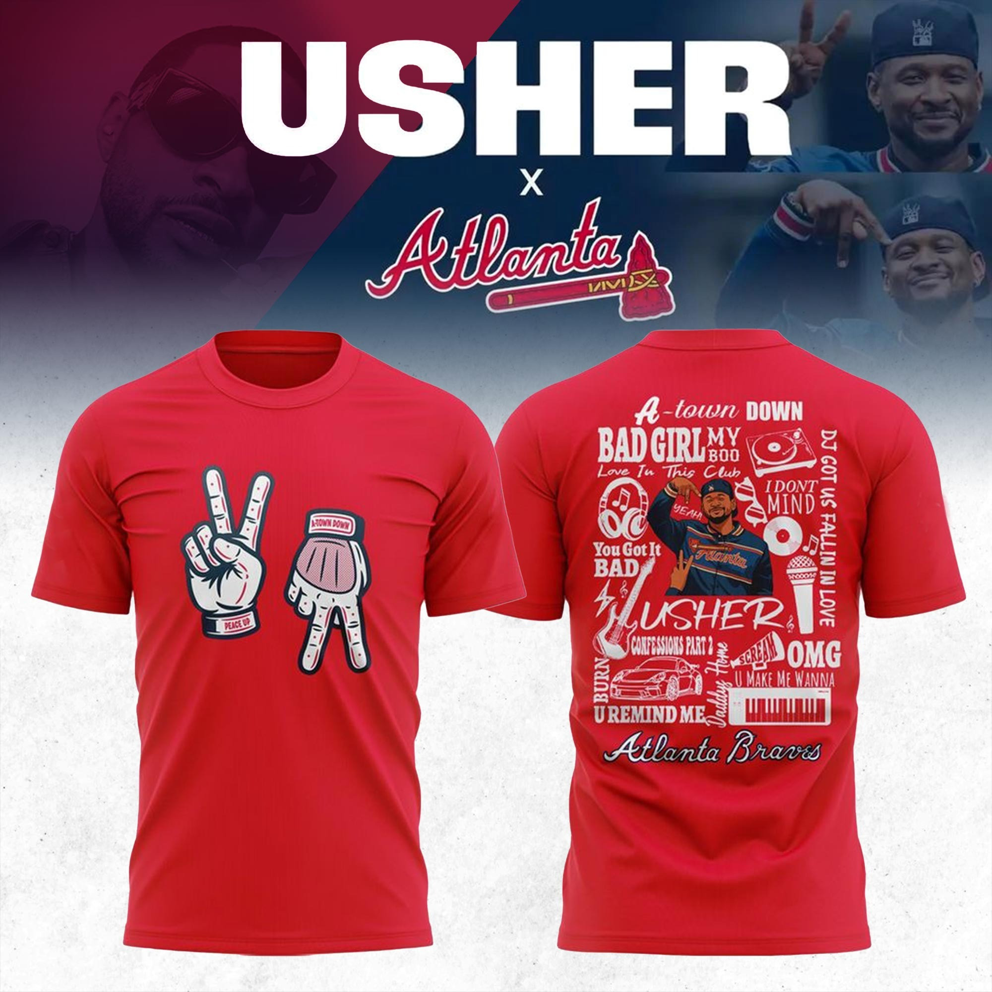Atlanta Braves x Usher Night 2025 T-Shirt Best Gifts For Basketball Fans
