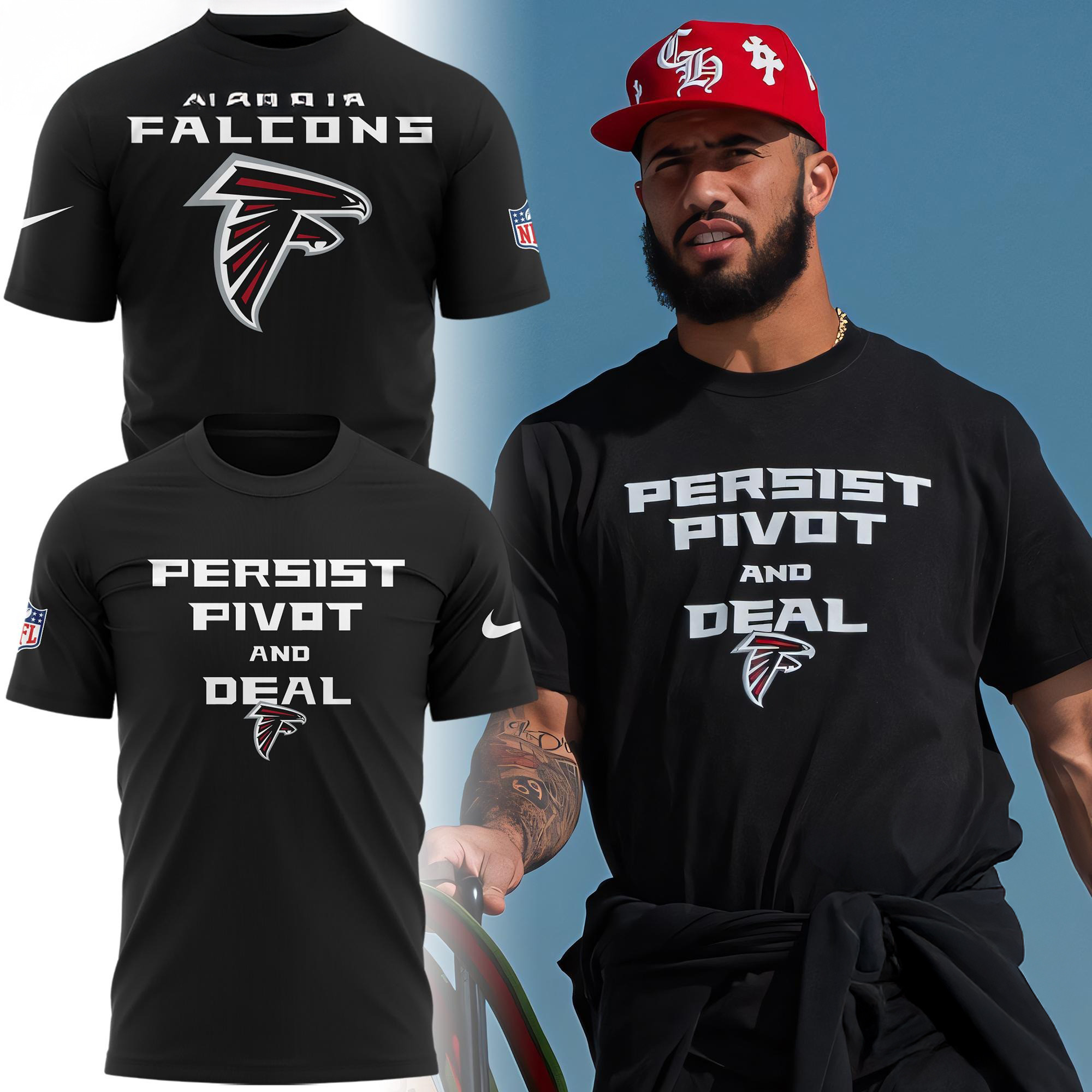 Atlanta Falcons Football Team Persist Pivot And Deal T-Shirt Football Fan Gift Ideas