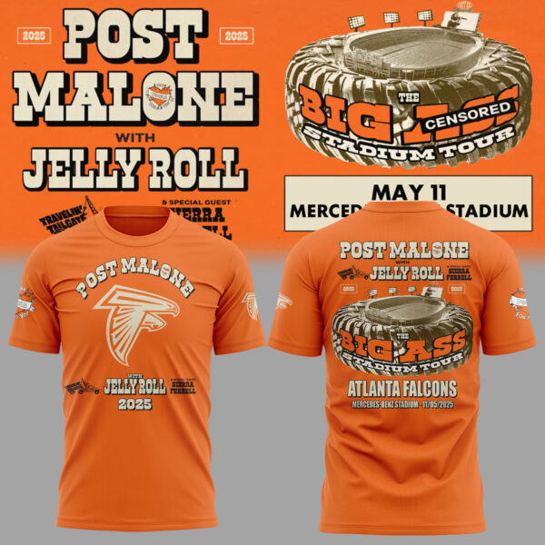 Atlanta Falcons Post Malone With Jelly Roll T-Shirt Gifts For Football Player