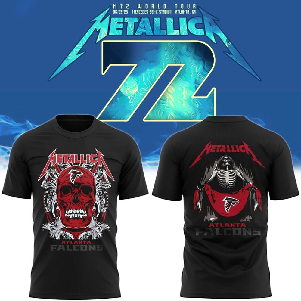 Atlanta Falcons x Metallica M72 Tour T-Shirt Music Gift Ideas For Guys