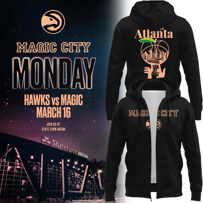 Atlanta Hawks 2026 Magic City True To Atlanta Zip Hoodie Basketball Merch Hawks Fan Gift