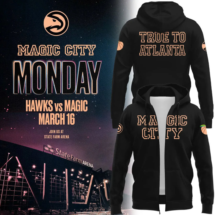 Atlanta Hawks Magic City True To Atlanta Zip Hoodie Basketball Apparel Hawks Fan Gifts