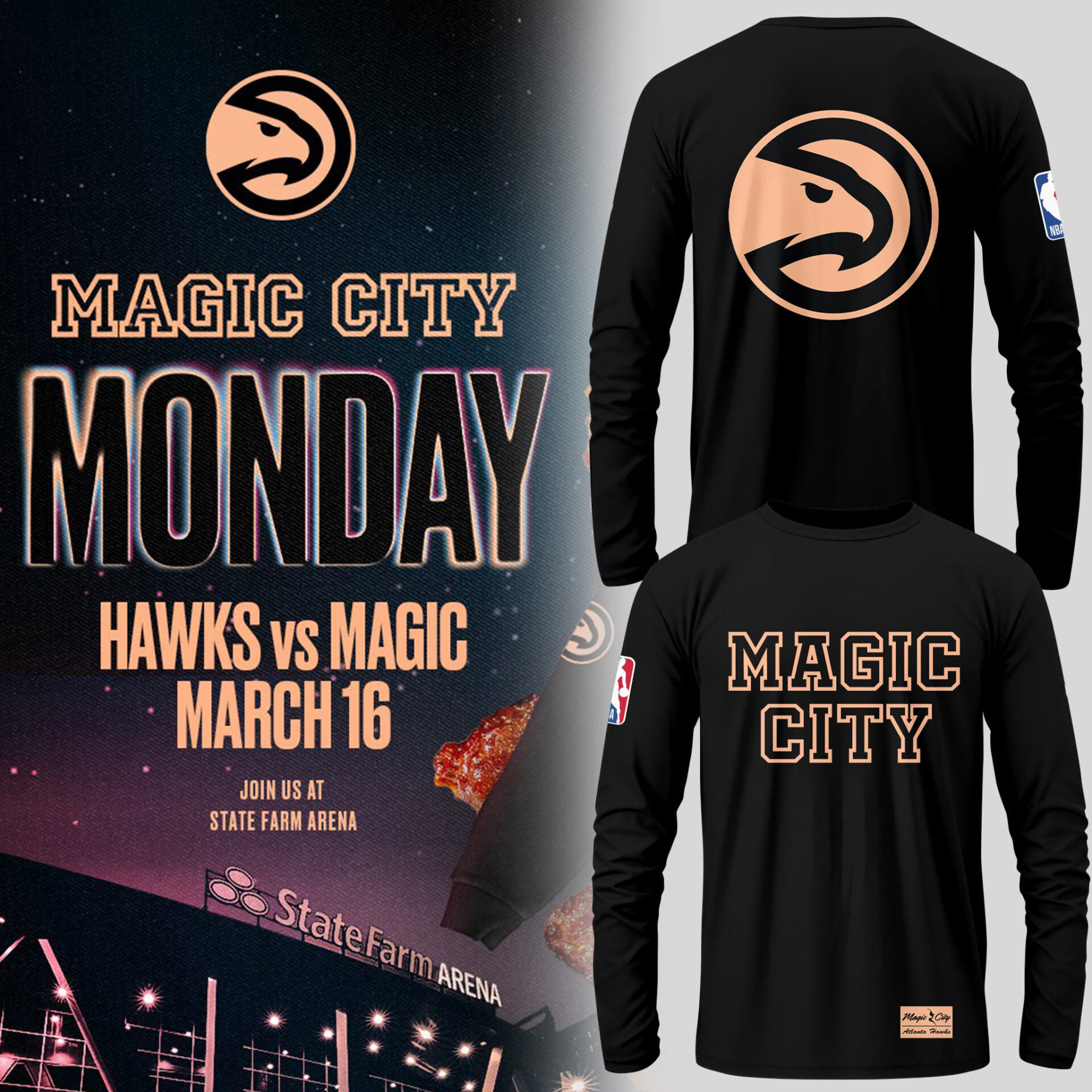 Atlanta Hawks Merch Magic CIty Monday Long Sleeve Shirt Basketball Clothing Music Fan Gift