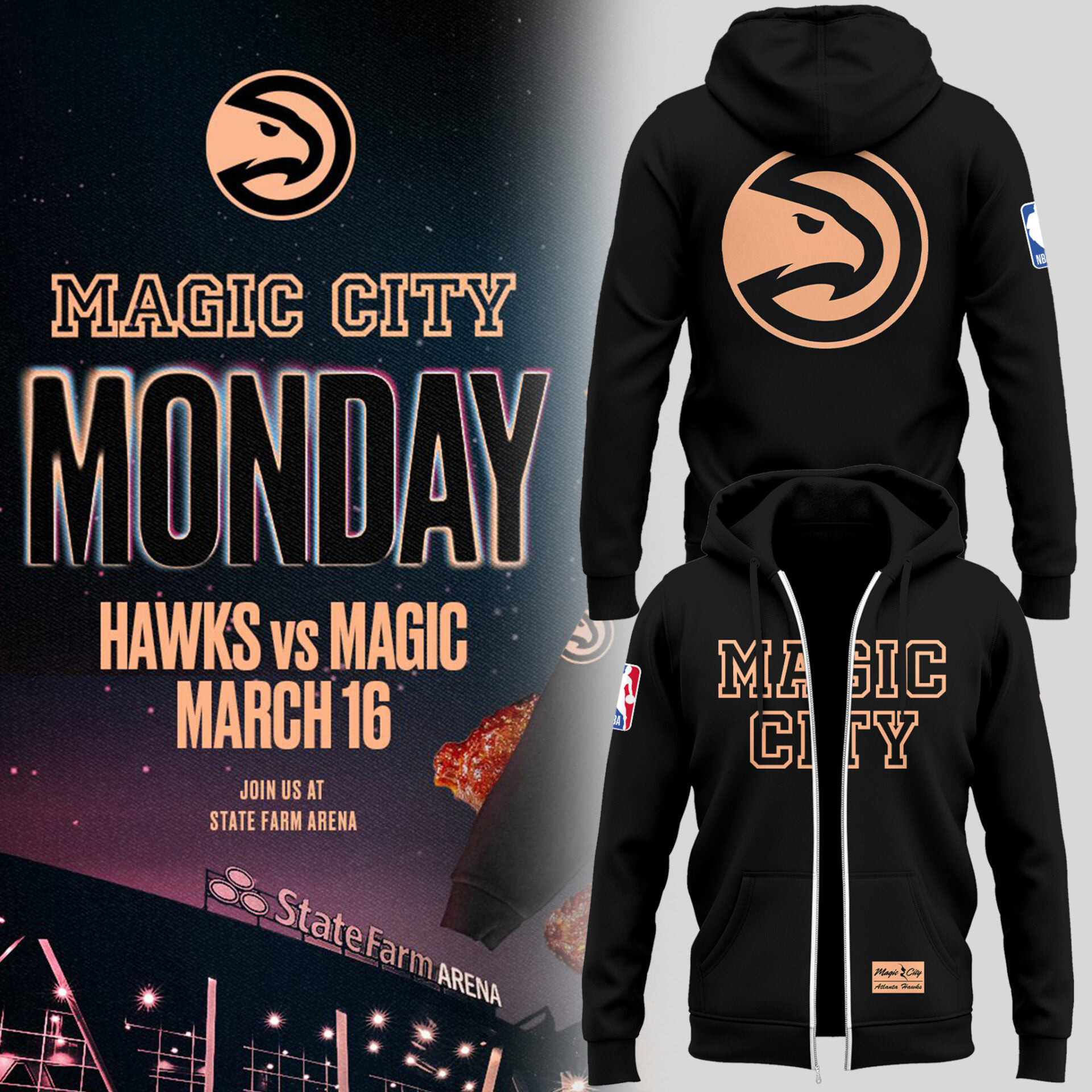 Atlanta Hawks Merch Magic City Monday Zip Hoodie Atlanta Hawks Apparel Basketball Fan Gift