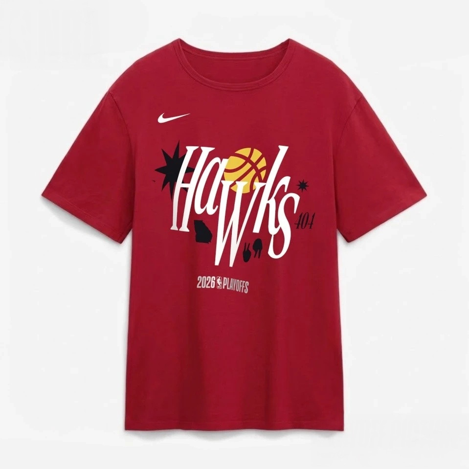 Atlanta Hawks Nike Red 2026 NBA Playoffs Mantra T-Shirt New York Knicks Shirt Game Day Gear