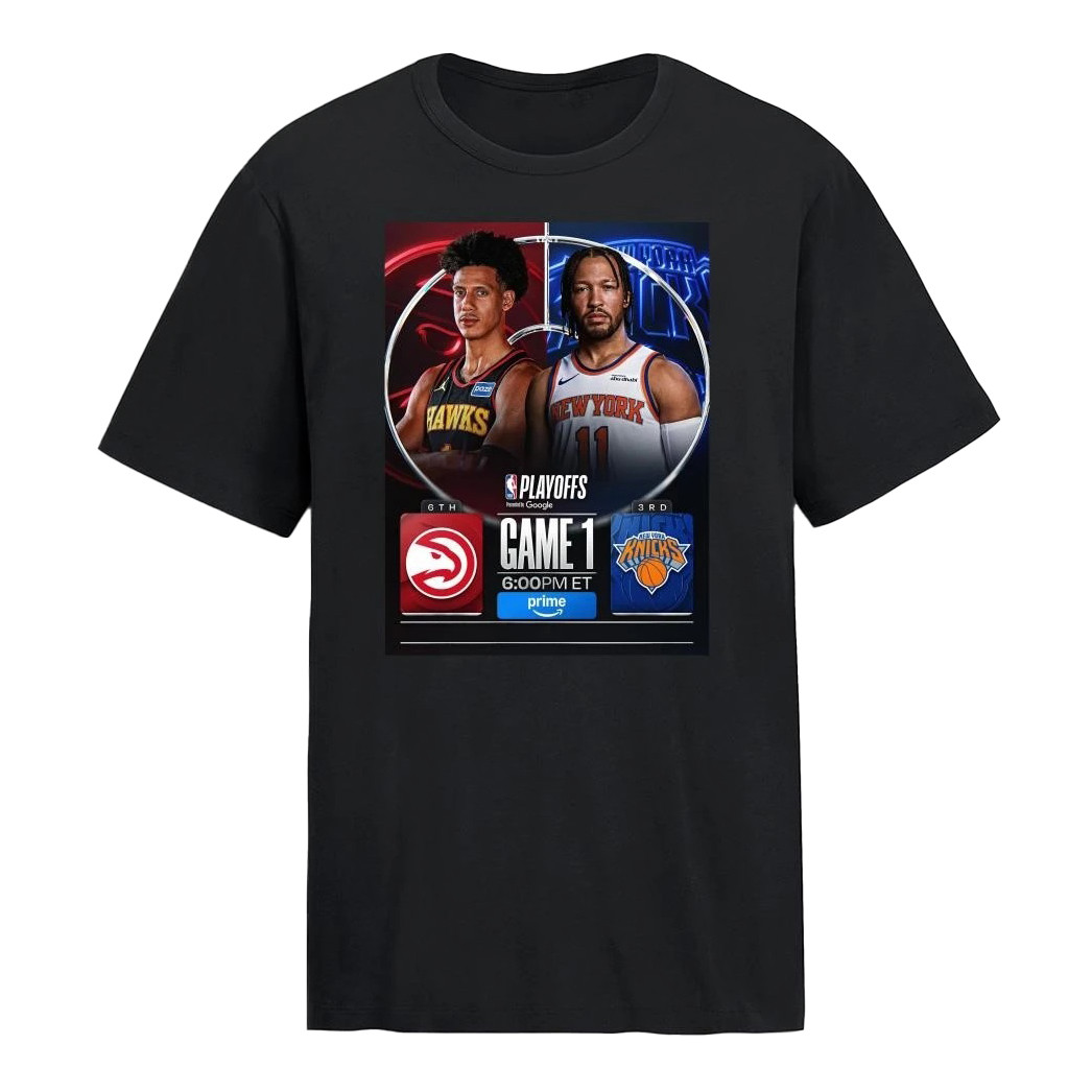 Atlanta Hawks Vs New York Knicks 2026 NBA Playoffs T-Shirt Basketball Clothes Fans Gift Idea