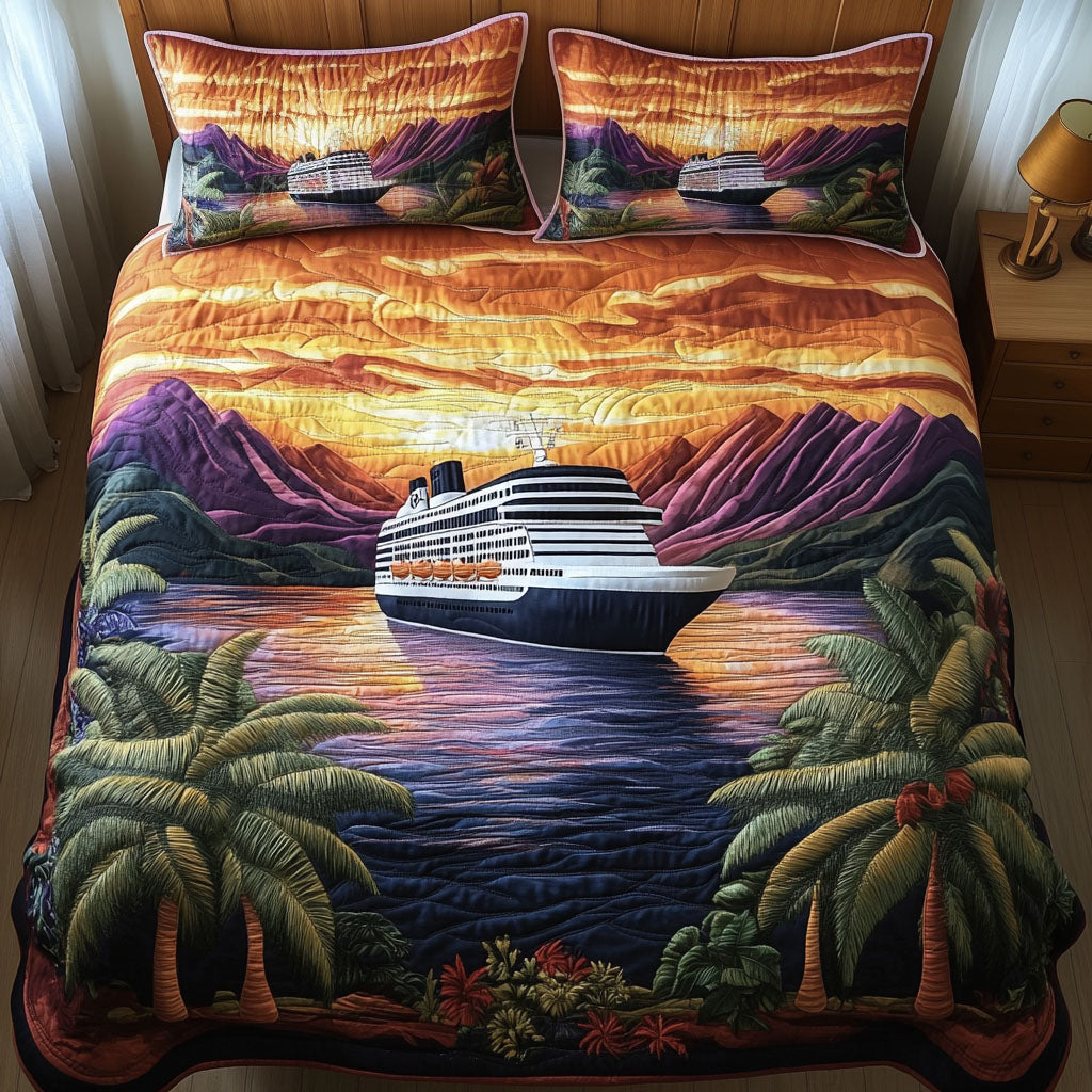 Atlantic Expedition Quilted Bedding Set Best Bedspread Set Gifts For An Ocean Lover