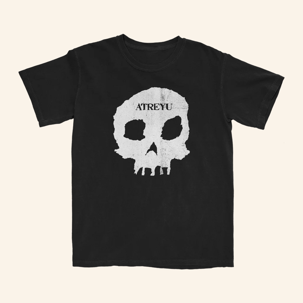 Atreyu Merch Distressed Skull T-Shirt Christmas Presents For Boyfriend