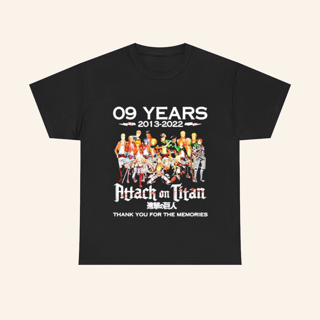 Attack On Titan 09 Years 2013 2022 T-Shirt Thank You For The Memories Shirt Anime Fan Gifts Attack On Titan 09 Years 2013 2022 T-Shirt Thank You For The Memories Shirt Anime Fan Gifts