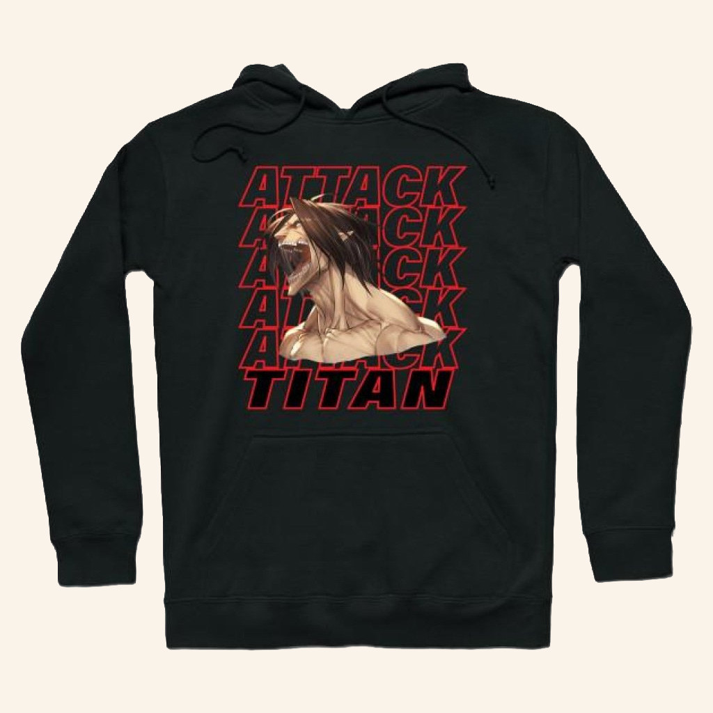 Attack On Titan Merch Eren Yeager Titan Scream Hoodie Good Gifts For Anime Lovers