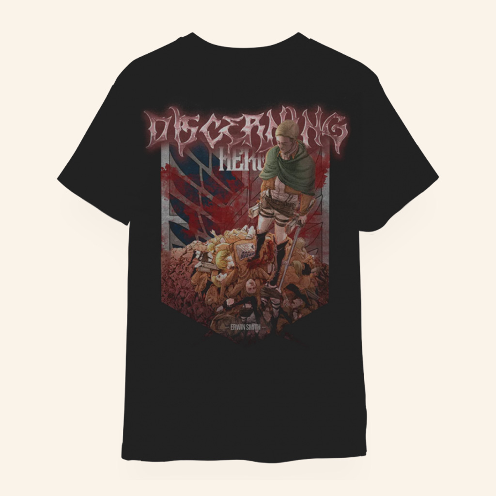 Attack On Titan Merch Erwin Smith Descending Hero T-Shirt Gifts For Manga Lovers Attack On Titan Merch Erwin Smith Descending Hero T-Shirt Gifts For Manga Lovers